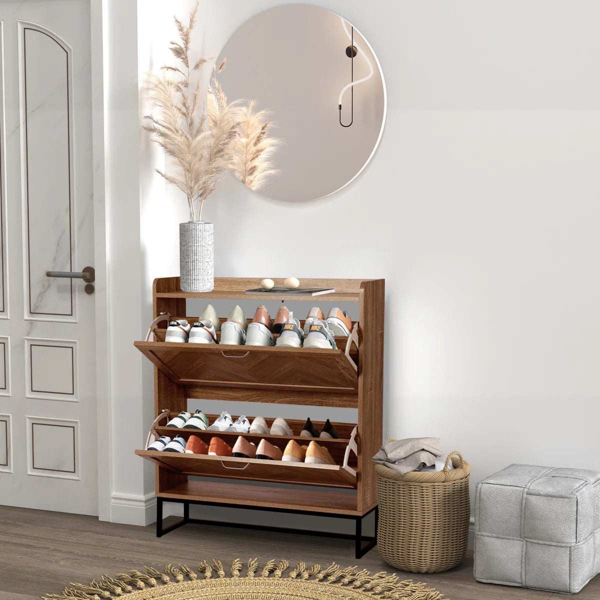 18 Pair Shoe Storage Cabinet