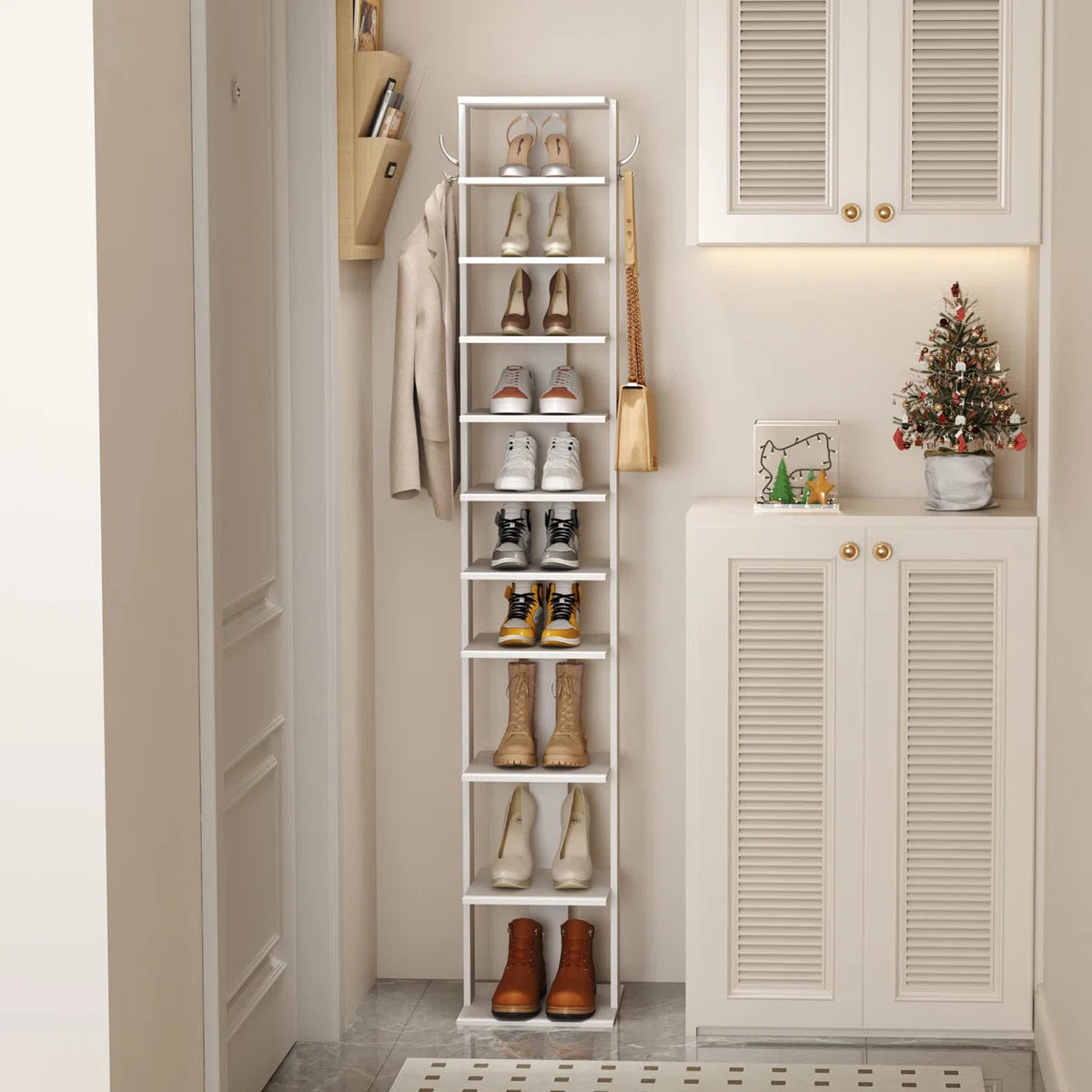 Tummor 10 Tier Shoe Rack,Shoe Tower for Small Spaces