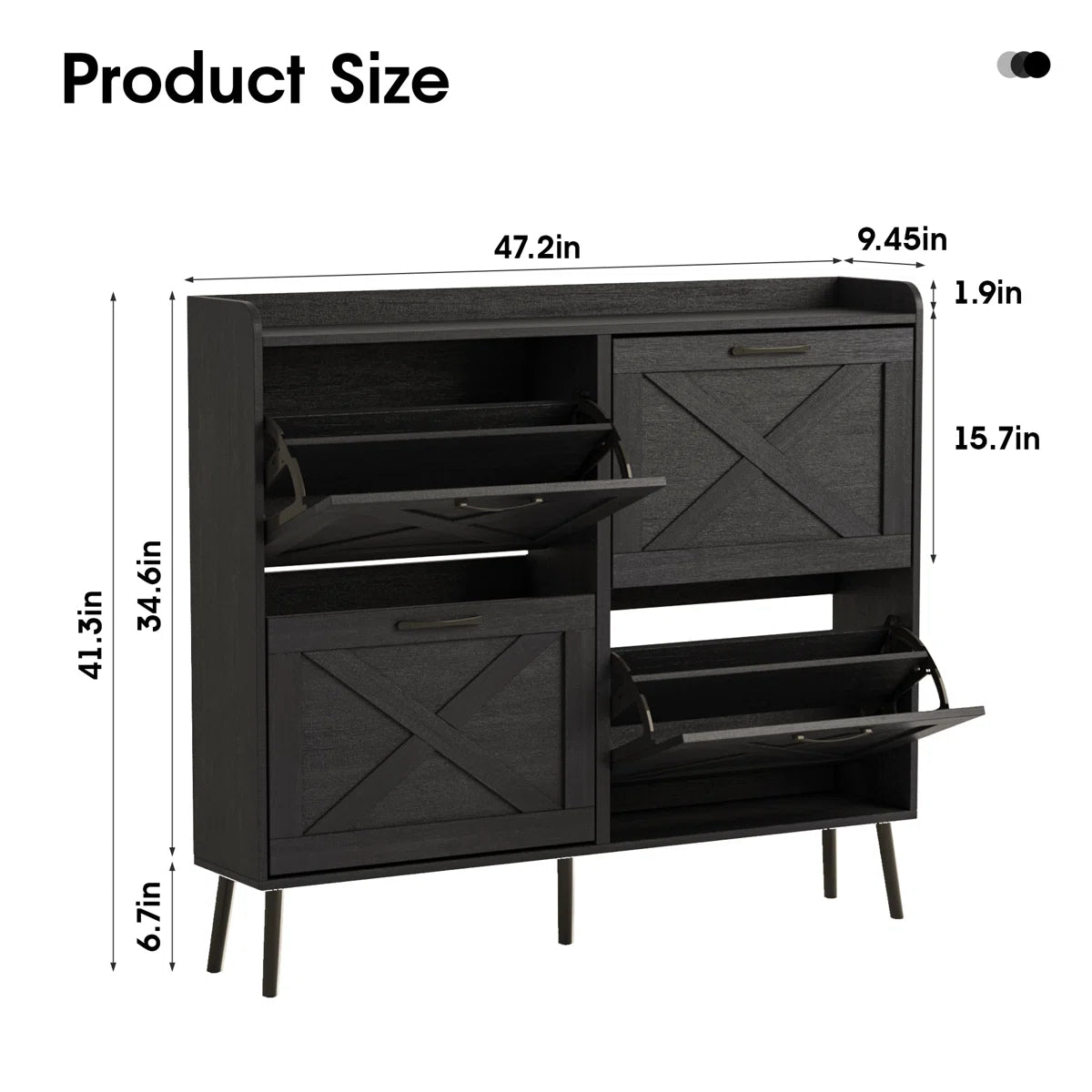 24 Pair Shoe Storage Cabinet