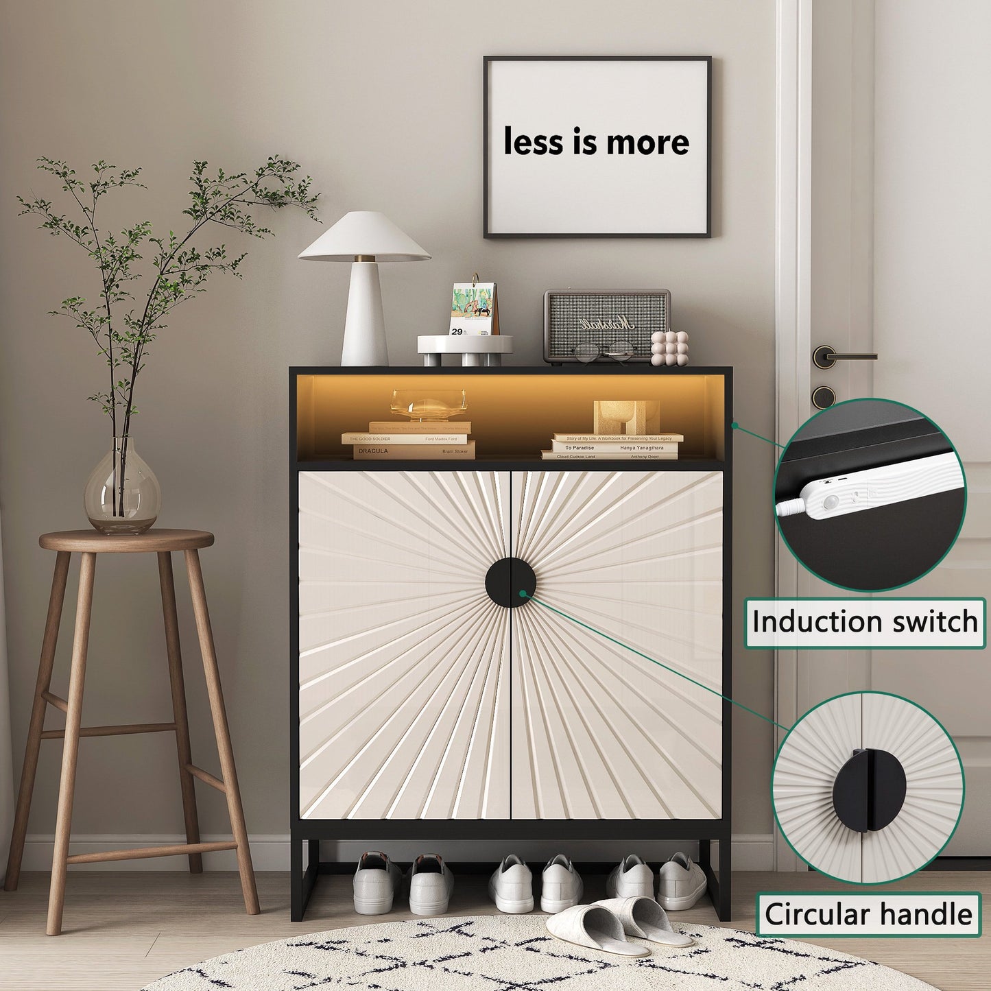 5-Layer Shoe Cabinet,20 Pairs Of Shoes Storage Cabinet With 2 Door &1 Shelves for Entryway