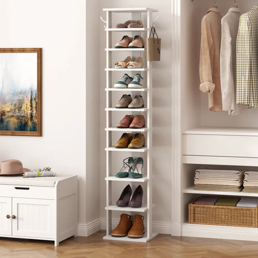 Tummor 10 Tier Shoe Rack,Shoe Tower for Small Spaces